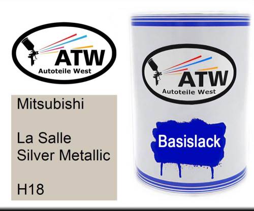 Mitsubishi, La Salle Silver Metallic, H18: 500ml Lackdose, von ATW Autoteile West.